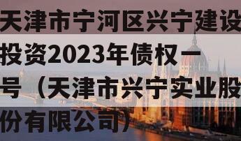 天津市宁河区兴宁建设投资2023年债权一号（天津市兴宁实业股份有限公司）