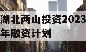 湖北两山投资2023年融资计划