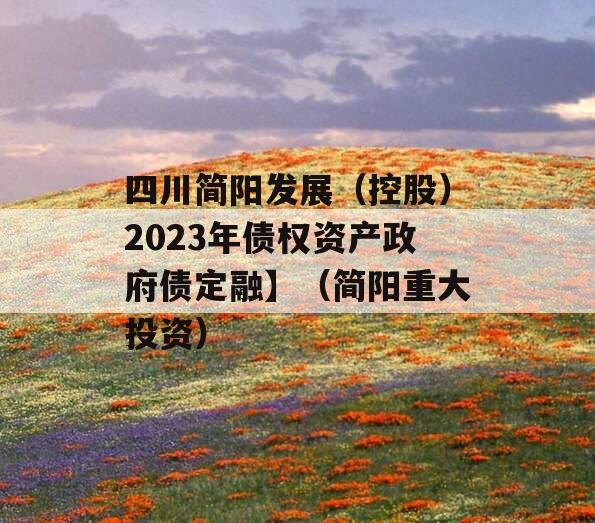 四川简阳发展（控股）2023年债权资产政府债定融】（简阳重大投资）