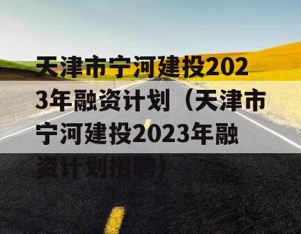 天津市宁河建投2023年融资计划（天津市宁河建投2023年融资计划招聘）