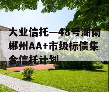 大业信托—48号湖南郴州AA+市级标债集合信托计划