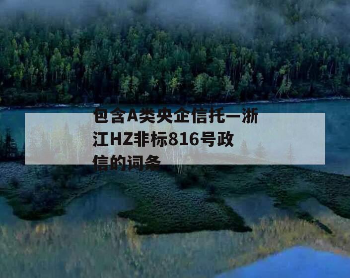 包含A类央企信托—浙江HZ非标816号政信的词条