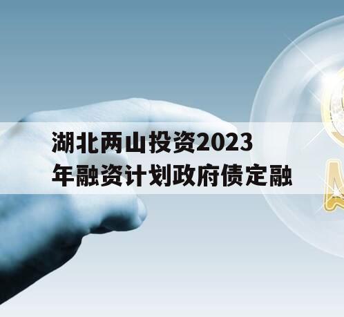 湖北两山投资2023年融资计划政府债定融