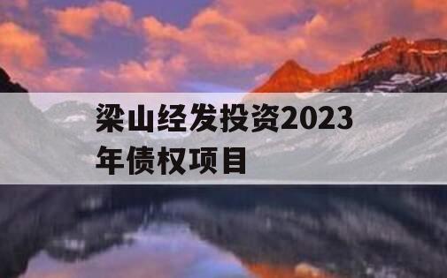 梁山经发投资2023年债权项目