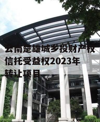 云南楚雄城乡投财产权信托受益权2023年转让项目