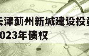 天津蓟州新城建设投资2023年债权