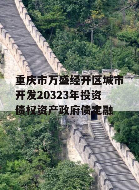 重庆市万盛经开区城市开发20323年投资债权资产政府债定融