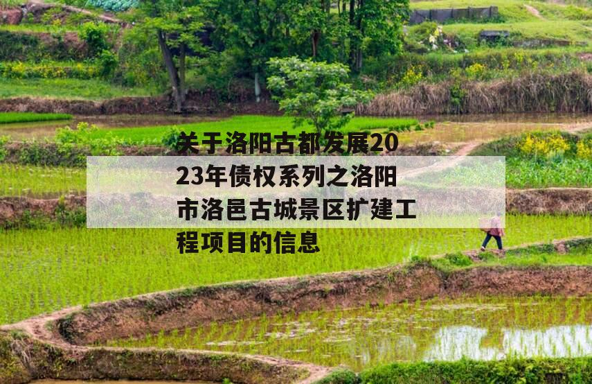 关于洛阳古都发展2023年债权系列之洛阳市洛邑古城景区扩建工程项目的信息