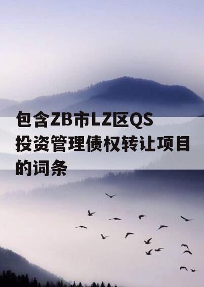 包含ZB市LZ区QS投资管理债权转让项目的词条