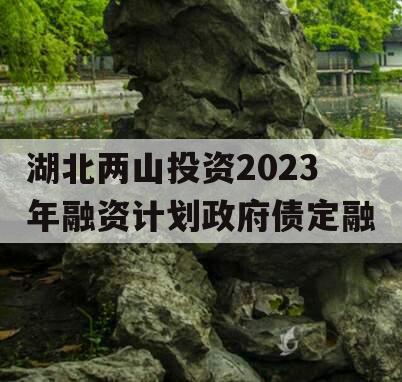 湖北两山投资2023年融资计划政府债定融