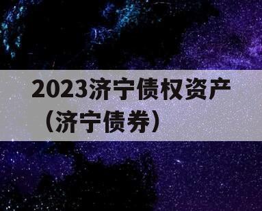 2023济宁债权资产（济宁债券）