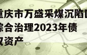 重庆市万盛采煤沉陷区综合治理2023年债权资产