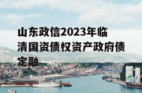 山东政信2023年临清国资债权资产政府债定融