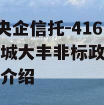 A类央企信托-416号盐城大丰非标政信的简单介绍