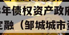 山东邹城市城资控股2023年债权资产政府债定融（邹城城市资产经营有限公司）