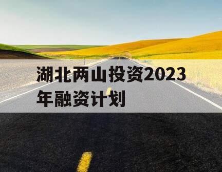 湖北两山投资2023年融资计划