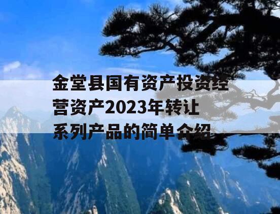 金堂县国有资产投资经营资产2023年转让系列产品的简单介绍