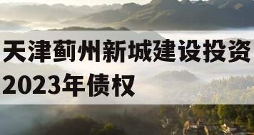 天津蓟州新城建设投资2023年债权