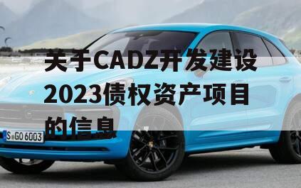 关于CADZ开发建设2023债权资产项目的信息