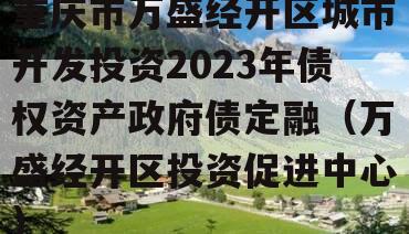 重庆市万盛经开区城市开发投资2023年债权资产政府债定融（万盛经开区投资促进中心）