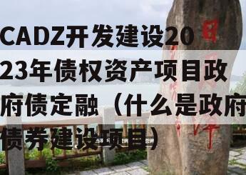 CADZ开发建设2023年债权资产项目政府债定融（什么是政府债券建设项目）