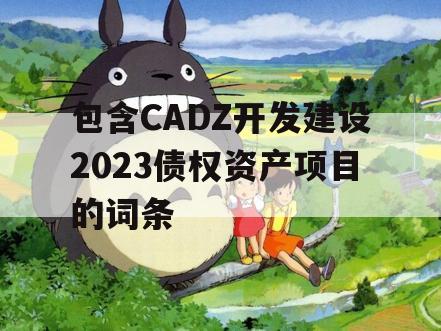 包含CADZ开发建设2023债权资产项目的词条