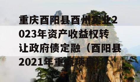 重庆酉阳县酉州实业2023年资产收益权转让政府债定融（酉阳县2021年重点项目）