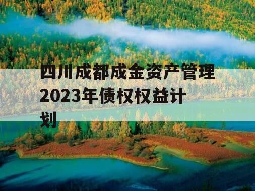 四川成都成金资产管理2023年债权权益计划