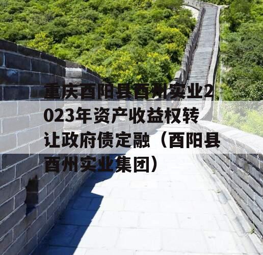 重庆酉阳县酉州实业2023年资产收益权转让政府债定融（酉阳县酉州实业集团）