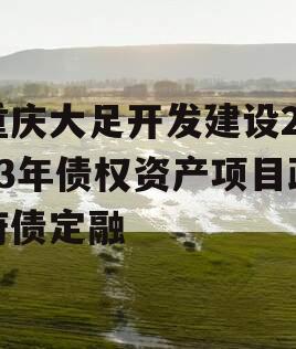 重庆大足开发建设2023年债权资产项目政府债定融