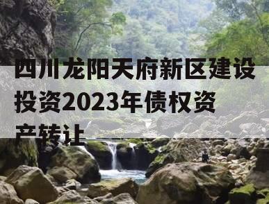 四川龙阳天府新区建设投资2023年债权资产转让