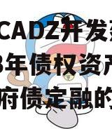 关于CADZ开发建设2023年债权资产项目政府债定融的信息