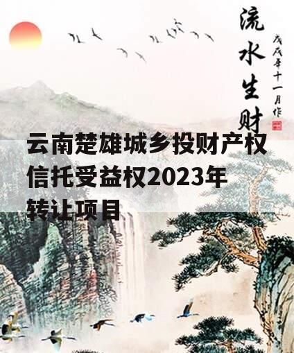 云南楚雄城乡投财产权信托受益权2023年转让项目