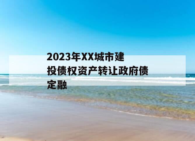 2023年XX城市建投债权资产转让政府债定融