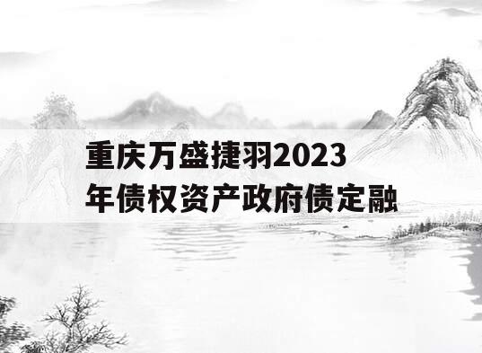 重庆万盛捷羽2023年债权资产政府债定融