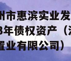 滨州市惠滨实业发展2023年债权资产（滨惠置业有限公司）