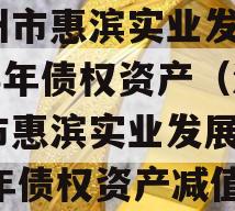 滨州市惠滨实业发展2023年债权资产（滨州市惠滨实业发展2023年债权资产减值）