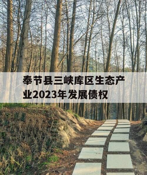 奉节县三峡库区生态产业2023年发展债权