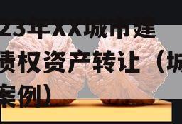 2023年XX城市建投债权资产转让（城投债案例）