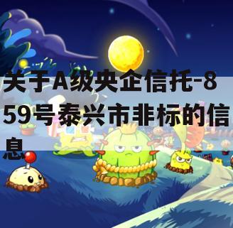 关于A级央企信托-859号泰兴市非标的信息