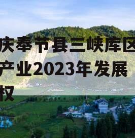 重庆奉节县三峡库区生态产业2023年发展债权