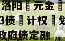 河南洛阳‮元金‬明清2023债‮计权‬划3号政府债定融