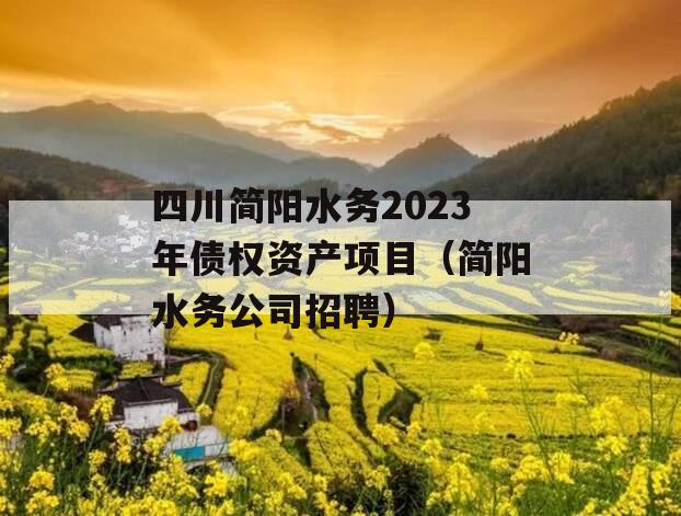 四川简阳水务2023年债权资产项目（简阳水务公司招聘）