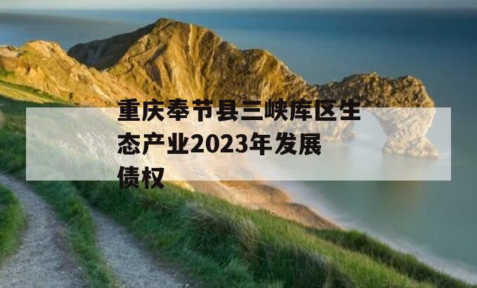 重庆奉节县三峡库区生态产业2023年发展债权