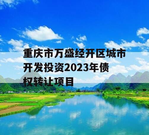 重庆市万盛经开区城市开发投资2023年债权转让项目