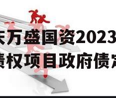 重庆万盛国资2023年债权项目政府债定融