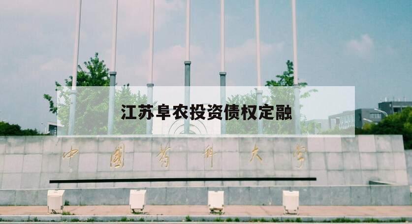 江苏阜农投资债权定融