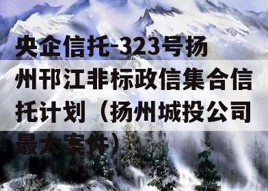 央企信托-323号扬州邗江非标政信集合信托计划（扬州城投公司最大案件）