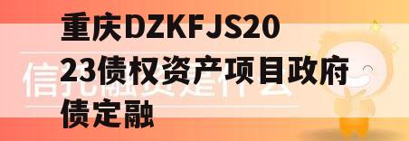 重庆DZKFJS2023债权资产项目政府债定融