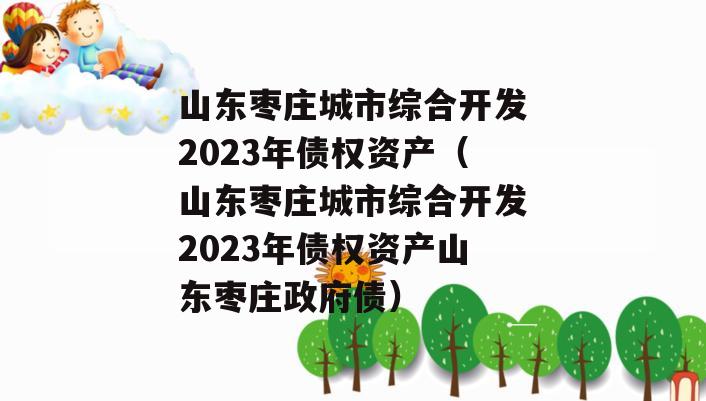 山东枣庄城市综合开发2023年债权资产（山东枣庄城市综合开发2023年债权资产山东枣庄政府债）